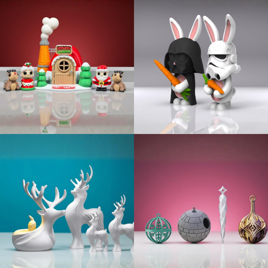 Christmas 3D Print Files Mega Bundle – 1000+ Festive STL/3MF Models | Ornaments, Flexi Toys & Holiday Decorations (Digital Download)