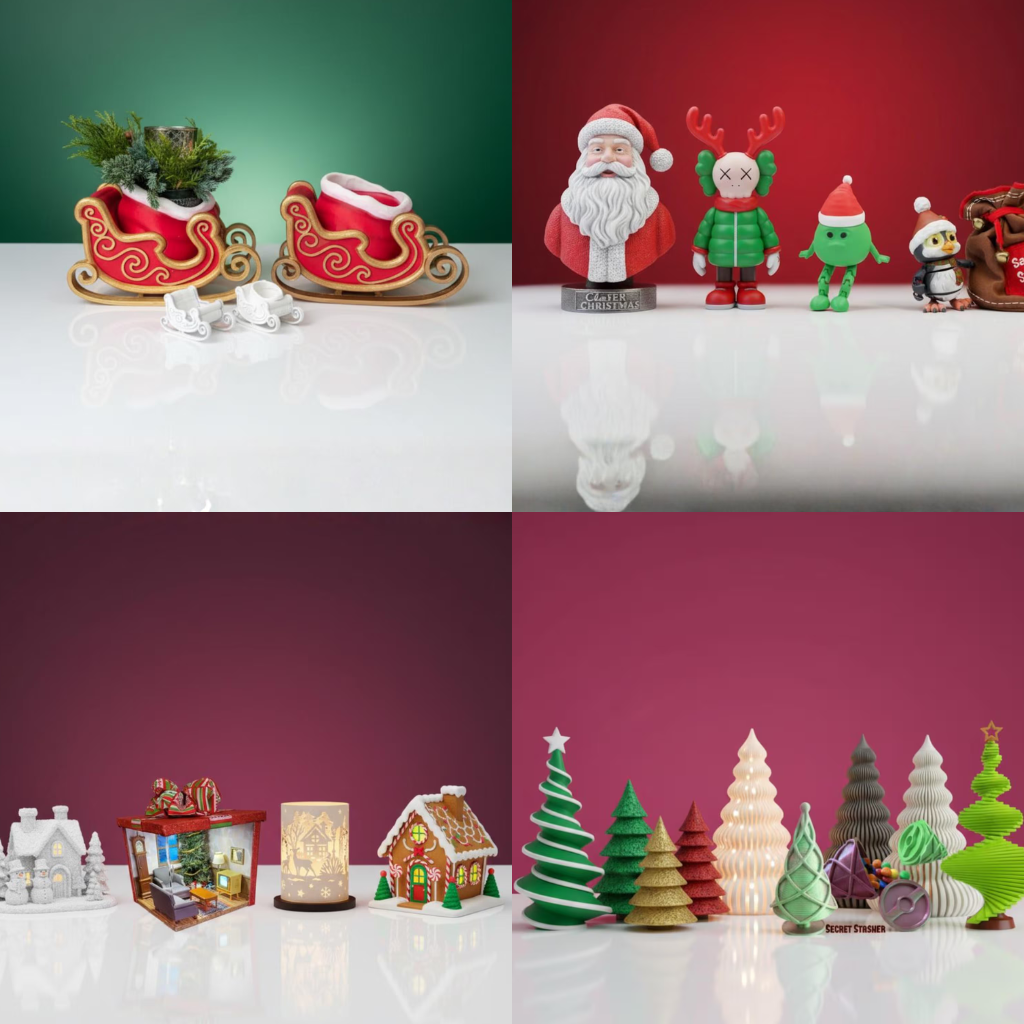 Christmas 3D Print Files Mega Bundle – 1000+ Festive STL/3MF Models | Ornaments, Flexi Toys & Holiday Decorations (Digital Download)