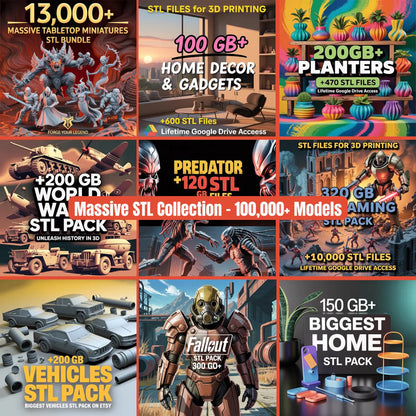 Ultimate 3D Print STL Bundle — 250,000+ Ready-to-Print Designs with Lifetime Access