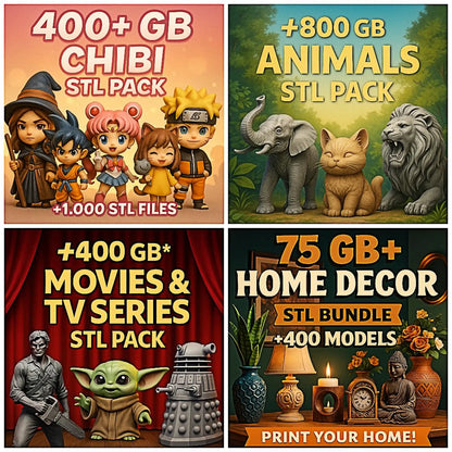 Ultimate 3D Print STL Mega Bundle (90 TB / 100,000+ Models) | Instant Digital Download | Lifetime Access