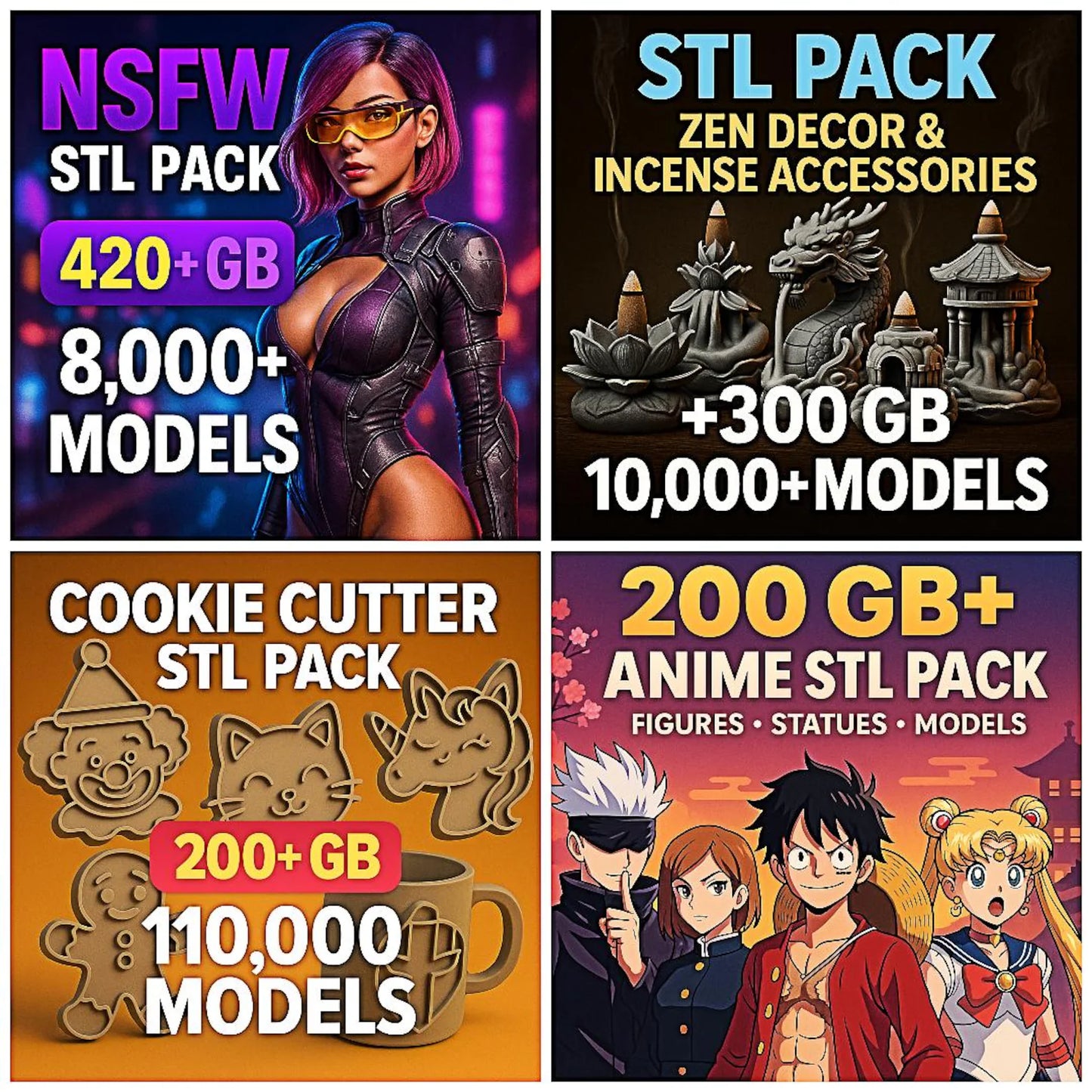 Ultimate 3D Print STL Mega Bundle (90 TB / 100,000+ Models) | Instant Digital Download | Lifetime Access