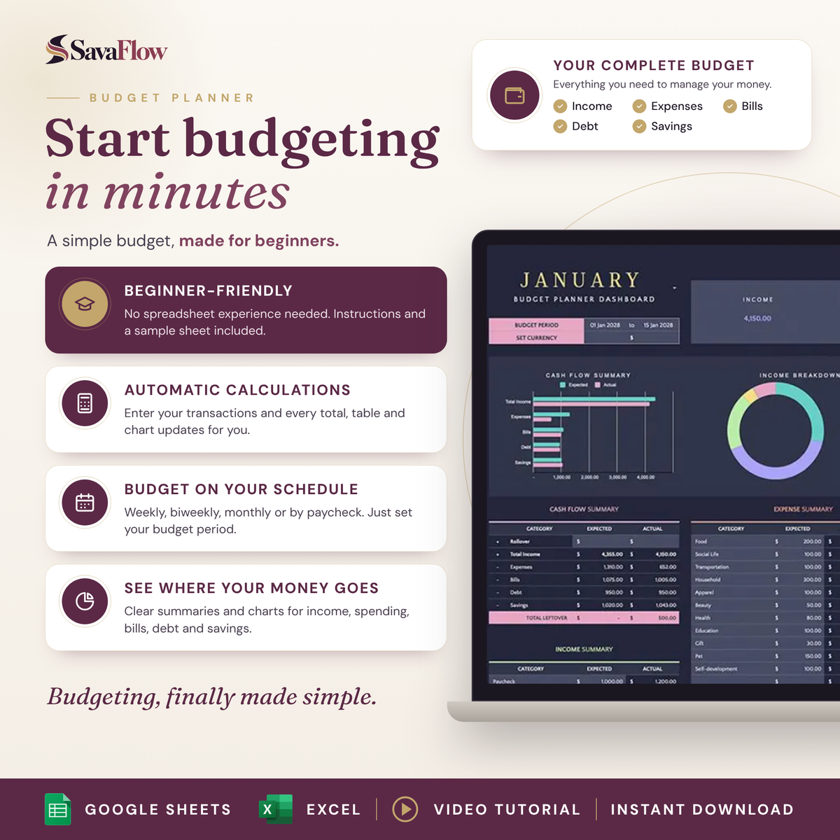 SavaFlow Budget Planner