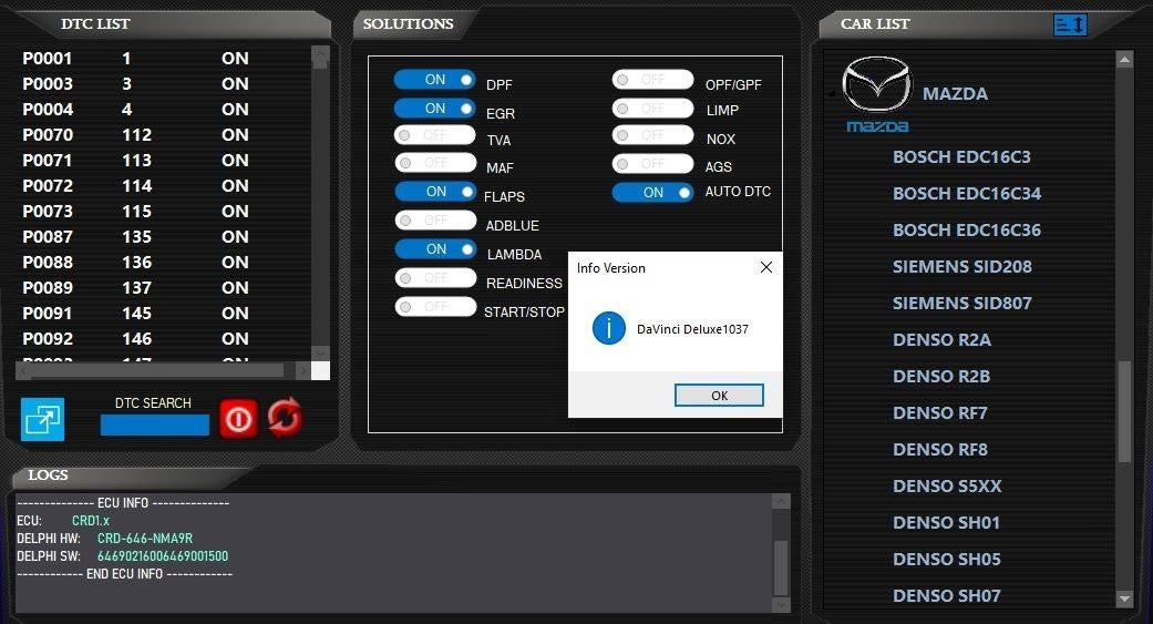 DaVinci 1.0.37 Deluxe 2025 | ECU Tuning & Diagnostic Software | DPF EGR AdBlue Tool | Win 10/11 | Instant Download