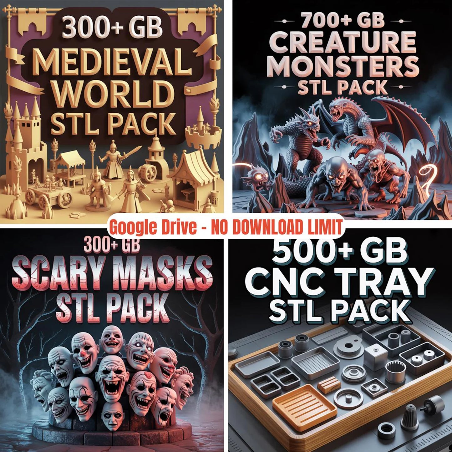 Complete 3D Print STL Files Mega Bundle (100,000+ Models, 57+ Categories) with Lifetime Access