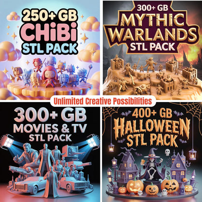 Complete 3D Print STL Files Mega Bundle (100,000+ Models, 57+ Categories) with Lifetime Access