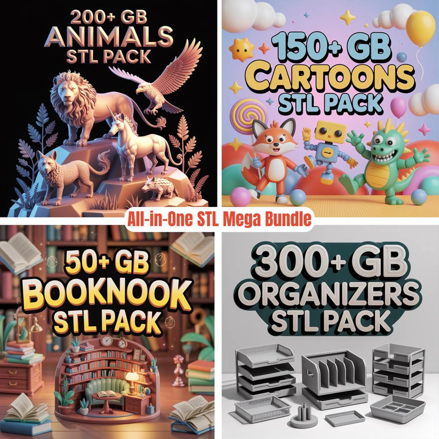 Complete 3D Print STL Files Mega Bundle (100,000+ Models, 57+ Categories) with Lifetime Access