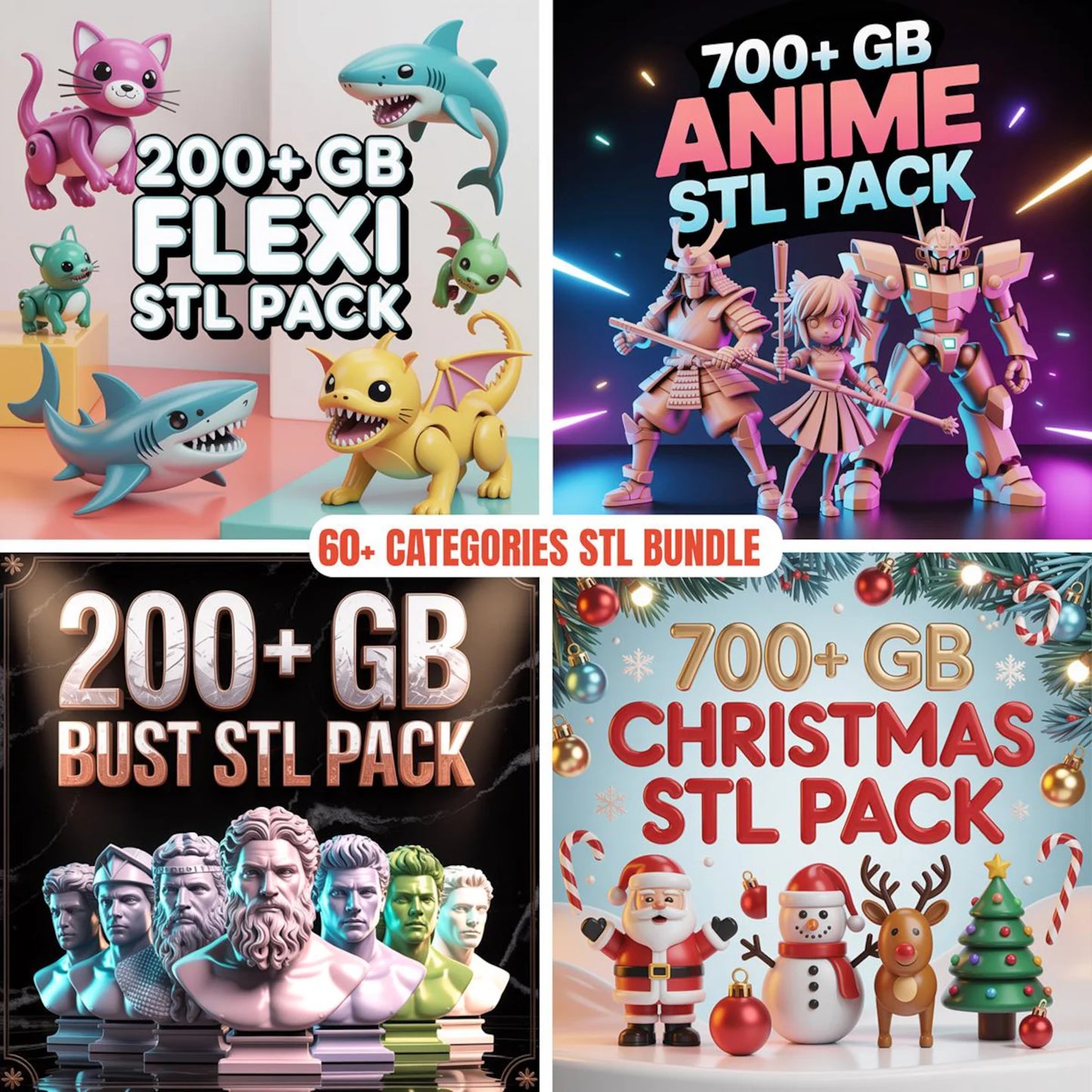 Complete 3D Print STL Files Mega Bundle (100,000+ Models, 57+ Categories) with Lifetime Access