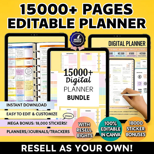 5,000+ PLR Printable Bundle – Planners, Journals, Trackers + Resell Rights