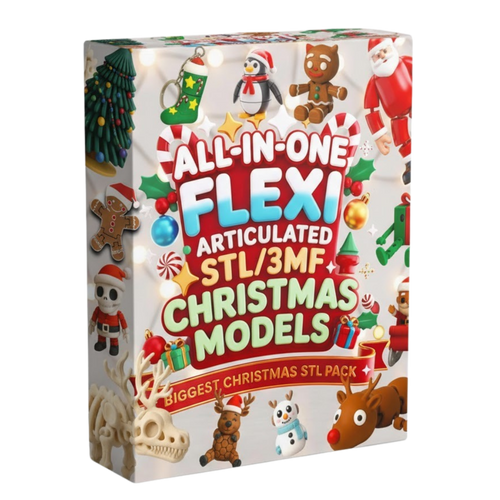 Christmas 3D Print Files Mega Bundle – 1000+ Festive STL/3MF Models | Ornaments, Flexi Toys & Holiday Decorations (Digital Download)